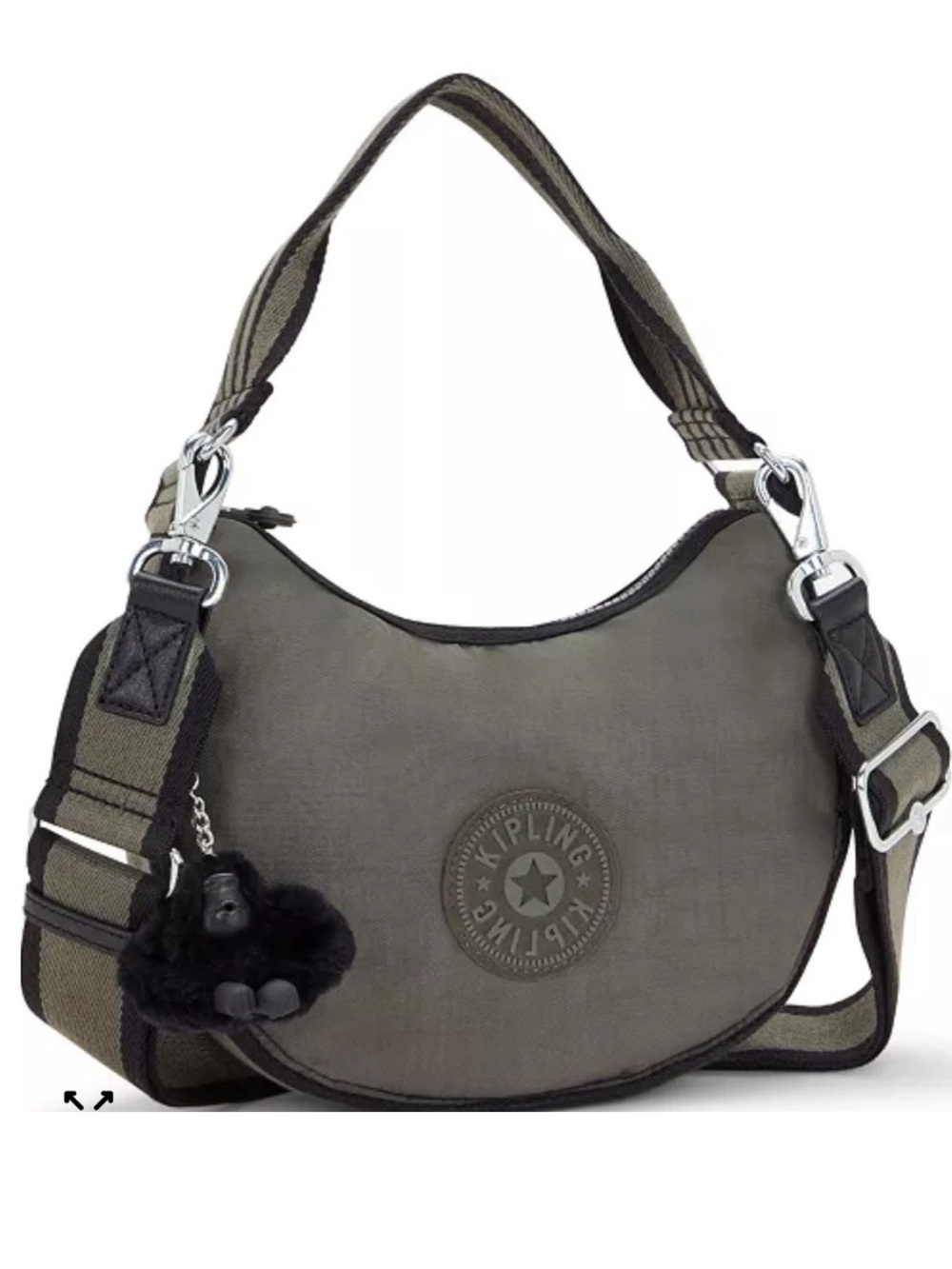 Kipling Malise Green Moss Crossbody Purse Hobo Bag NWT